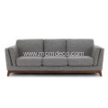 Ceni Volcanic Gray Fabric Sofa with Wooden Feet